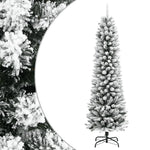 HKH Árvore de Natal Artificial Fina com Neve e Pé em PVC
