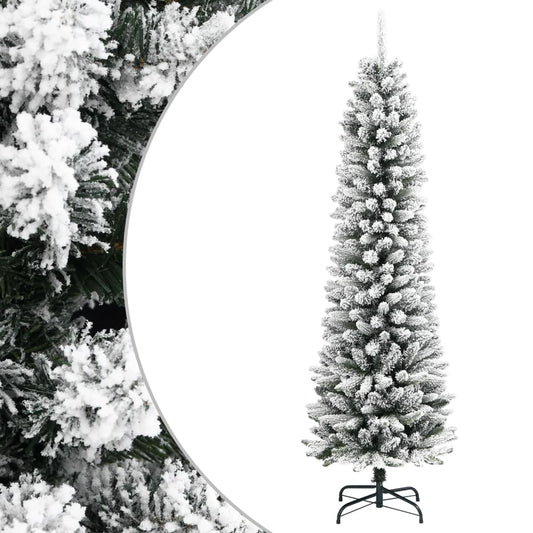 HKH Árvore de Natal Artificial Fina com Neve e PE em PVC