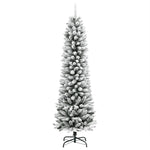 HKH Árvore de Natal Artificial Fina com Neve e PE em PVC