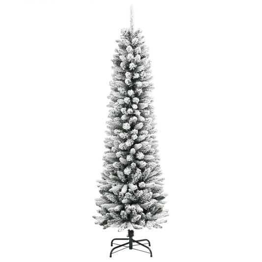HKH Árvore de Natal Artificial Fina com Neve e PE em PVC