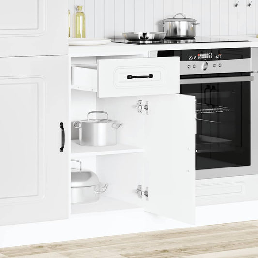 HKH Armário de Cozinha Baixo Kalmar em Madeira Artificial Branca