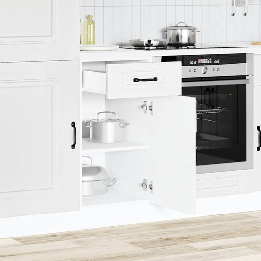HKH Armário de Cozinha Baixo Kalmar em Madeira Artificial Branca