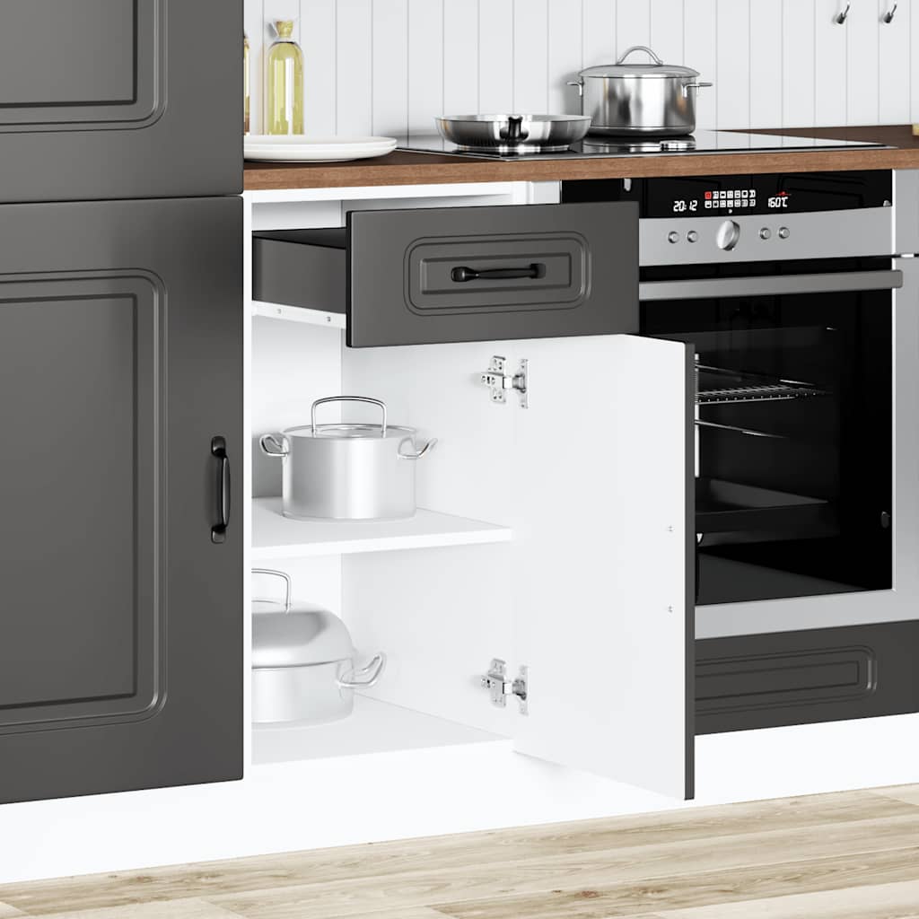 HKH Mueble bajo de cocina Kalmar en madera artificial - Negro
