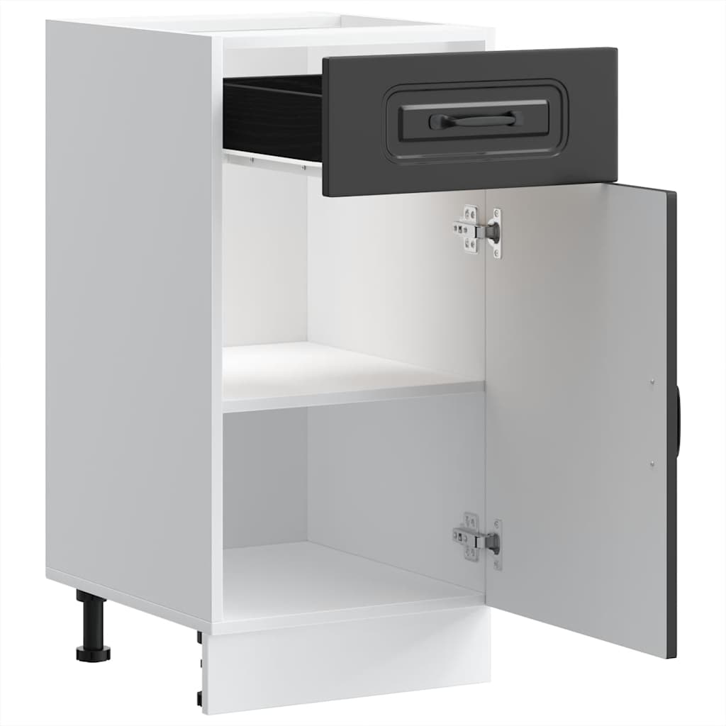 HKH Mueble bajo de cocina Kalmar en madera artificial - Negro