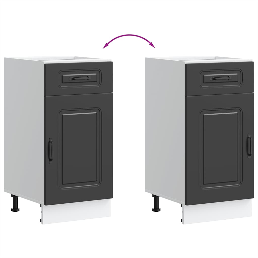 HKH Mueble bajo de cocina Kalmar en madera artificial - Negro