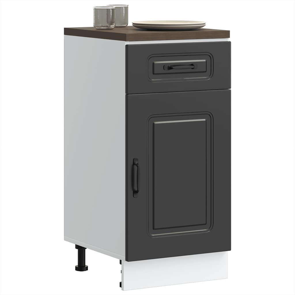 HKH Mueble bajo de cocina Kalmar en madera artificial - Negro