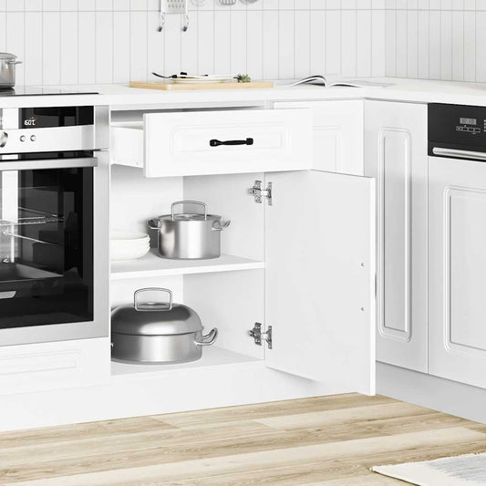 HKH Armário de Cozinha Baixo Kalmar em Madeira Artificial Branca