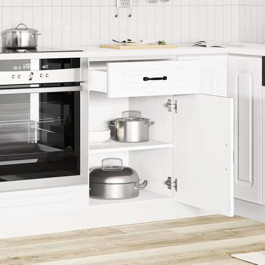 HKH Armário de Cozinha Baixo Kalmar em Madeira Artificial Branca