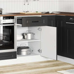 HKH Mueble bajo de cocina Kalmar en madera artificial - Negro