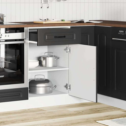HKH Armário de Cozinha Baixo Kalmar em Madeira Artificial - Preto