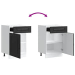 HKH Mueble bajo de cocina Kalmar en madera artificial - Negro