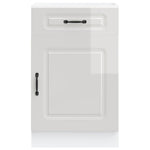 HKH Armário de Cozinha Baixo Kalmar Alto Brilho - Branco