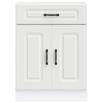 HKH Mueble bajo de cocina Kalmar de madera artificial blanca