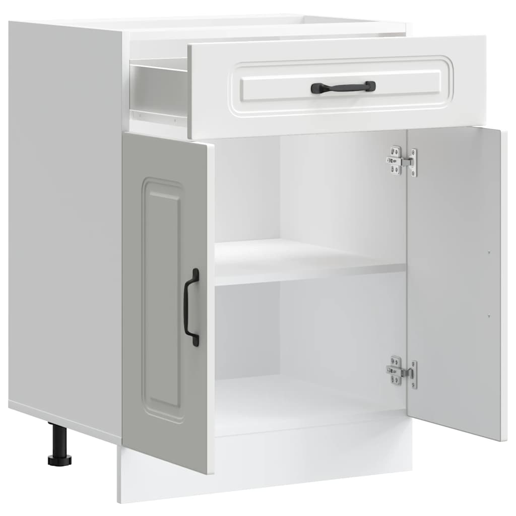 HKH Mueble bajo de cocina Kalmar de madera artificial blanca