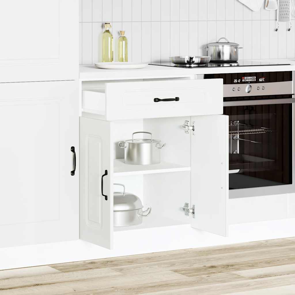 HKH Mueble bajo de cocina Kalmar de madera artificial blanca