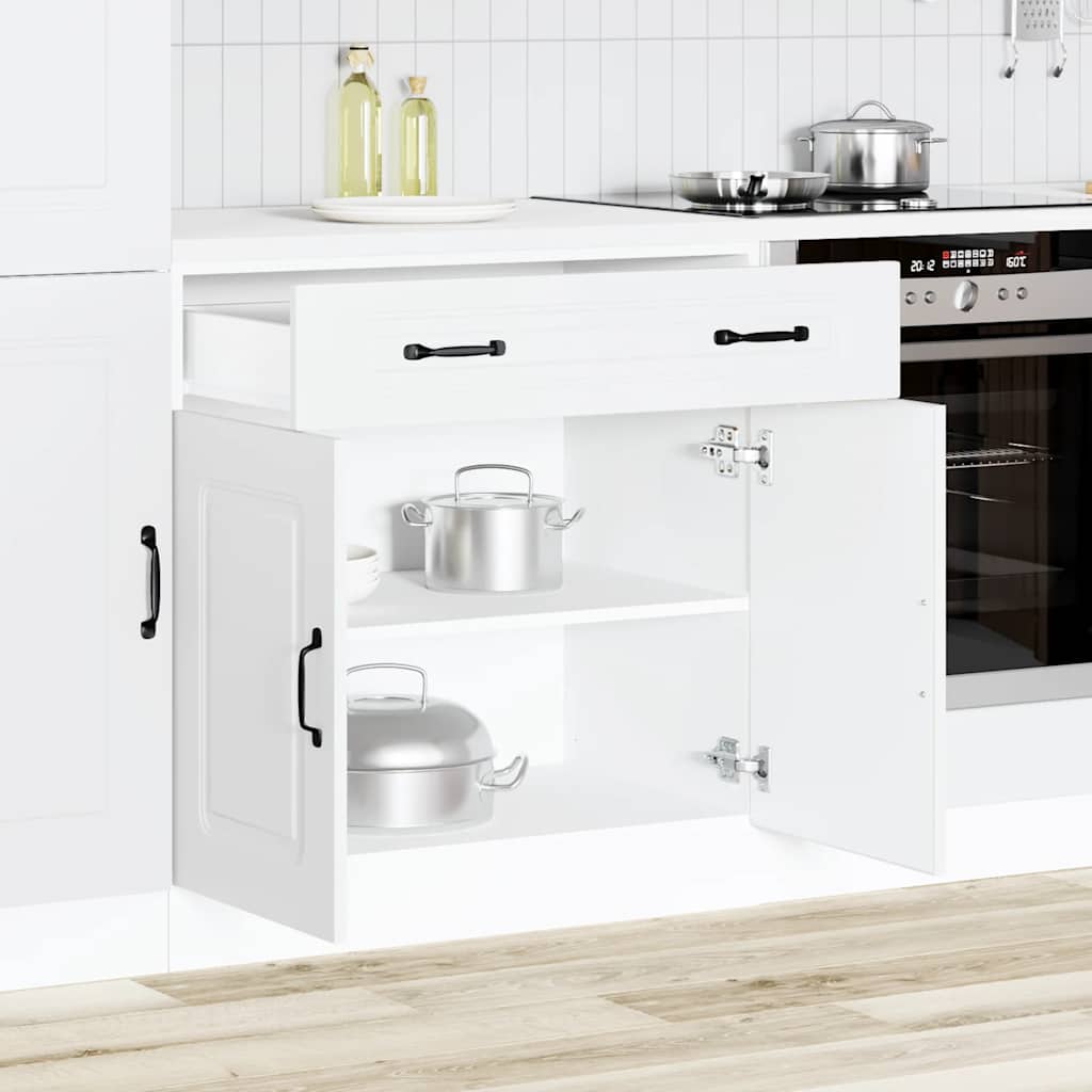 HKH Mueble bajo de cocina Kalmar de madera artificial blanca