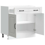 HKH Armário de Cozinha Baixo Kalmar em Madeira Artificial Branca
