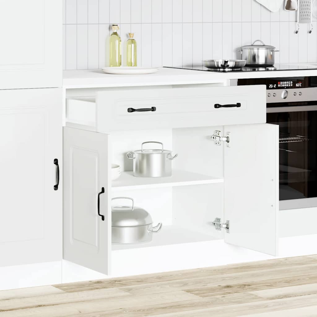 HKH Mueble bajo de cocina Kalmar de madera artificial blanca