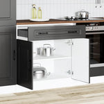 HKH Armário de Cozinha Baixo Kalmar em Madeira Artificial - Preto