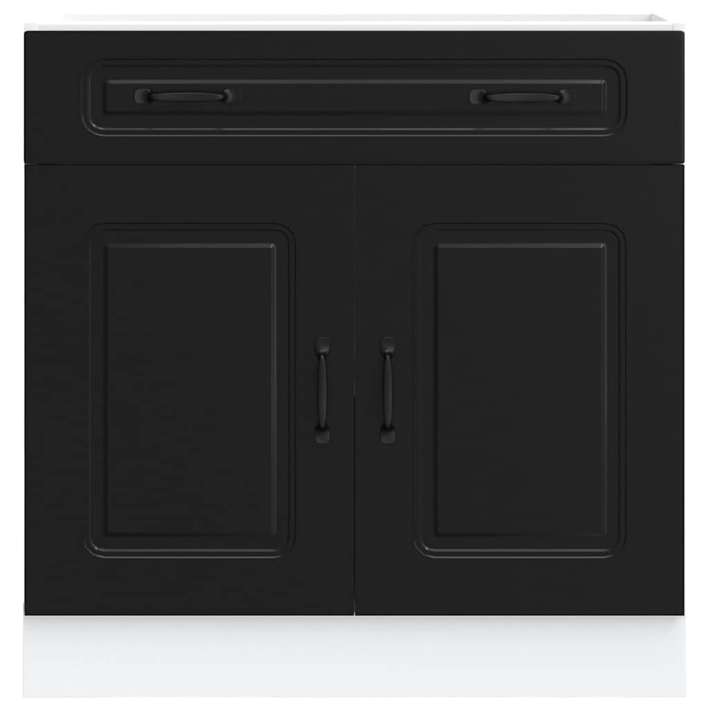 HKH Armário de Cozinha Baixo Kalmar em Madeira Artificial - Preto