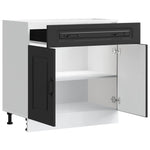 HKH Armário de Cozinha Baixo Kalmar em Madeira Artificial - Preto