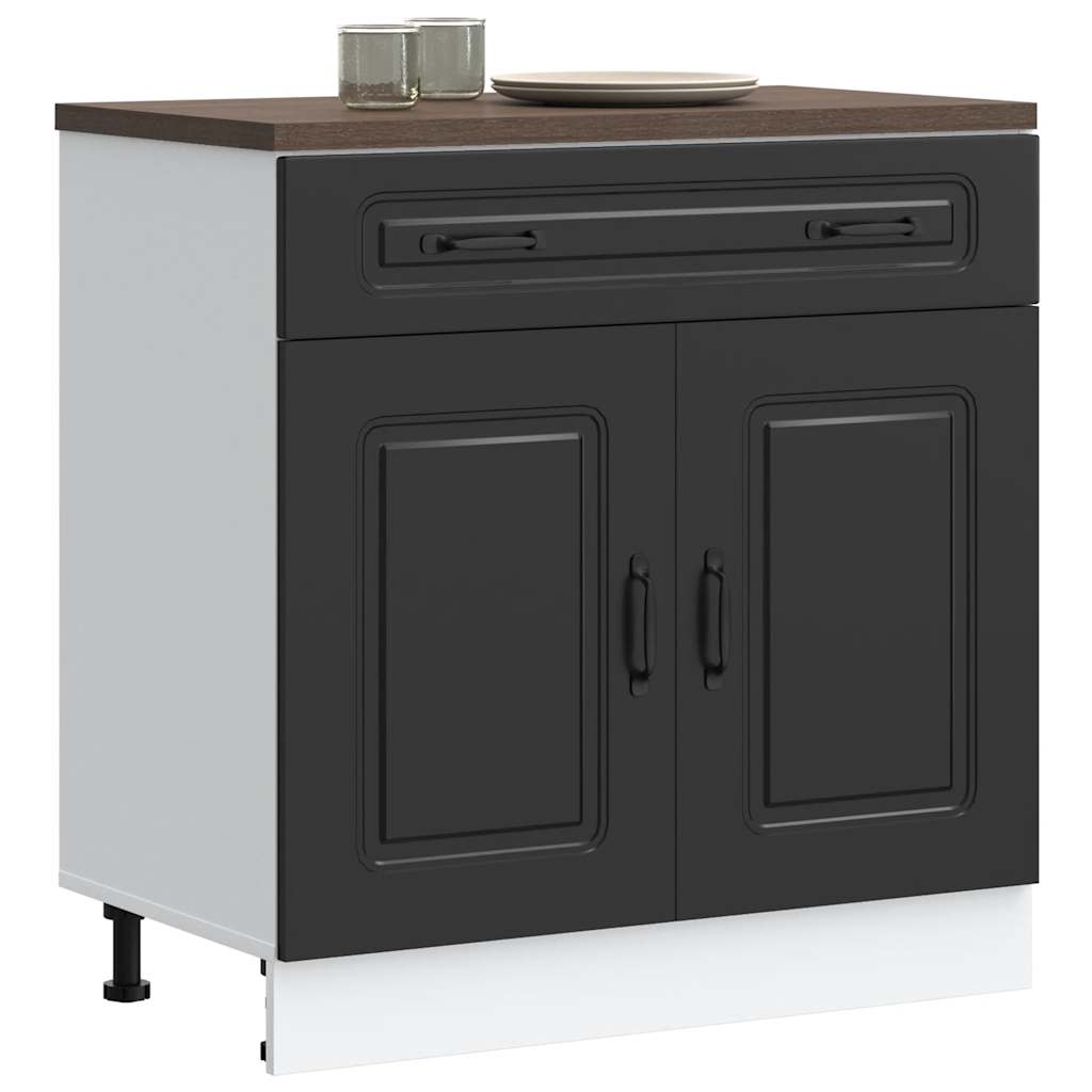 HKH Mueble bajo de cocina Kalmar en madera artificial - Negro
