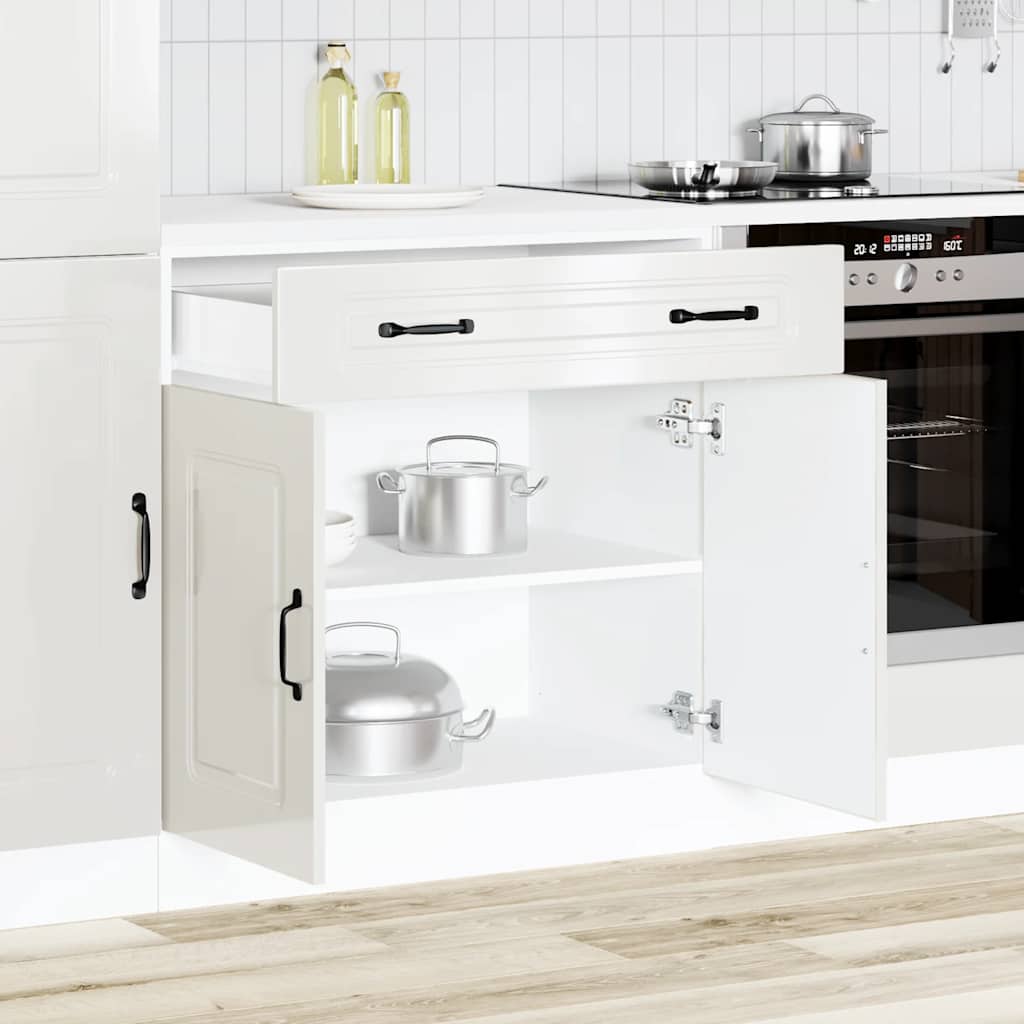 HKH Mueble bajo de cocina Kalmar Brillo alto - Blanco