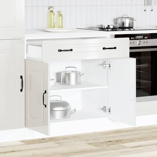 HKH Armário de Cozinha Baixo Kalmar Alto Brilho - Branco