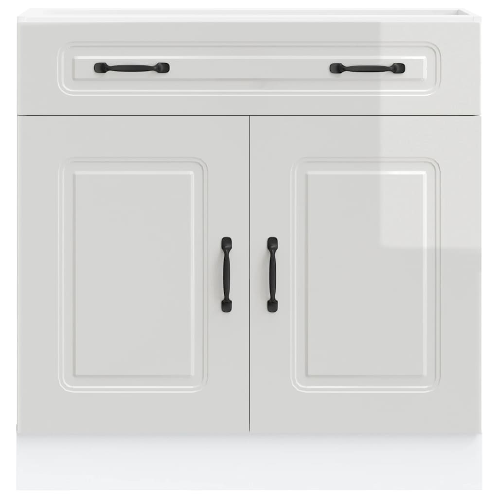 HKH Armário de Cozinha Baixo Kalmar Alto Brilho - Branco