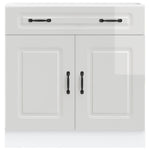 HKH Armário de Cozinha Baixo Kalmar Alto Brilho - Branco