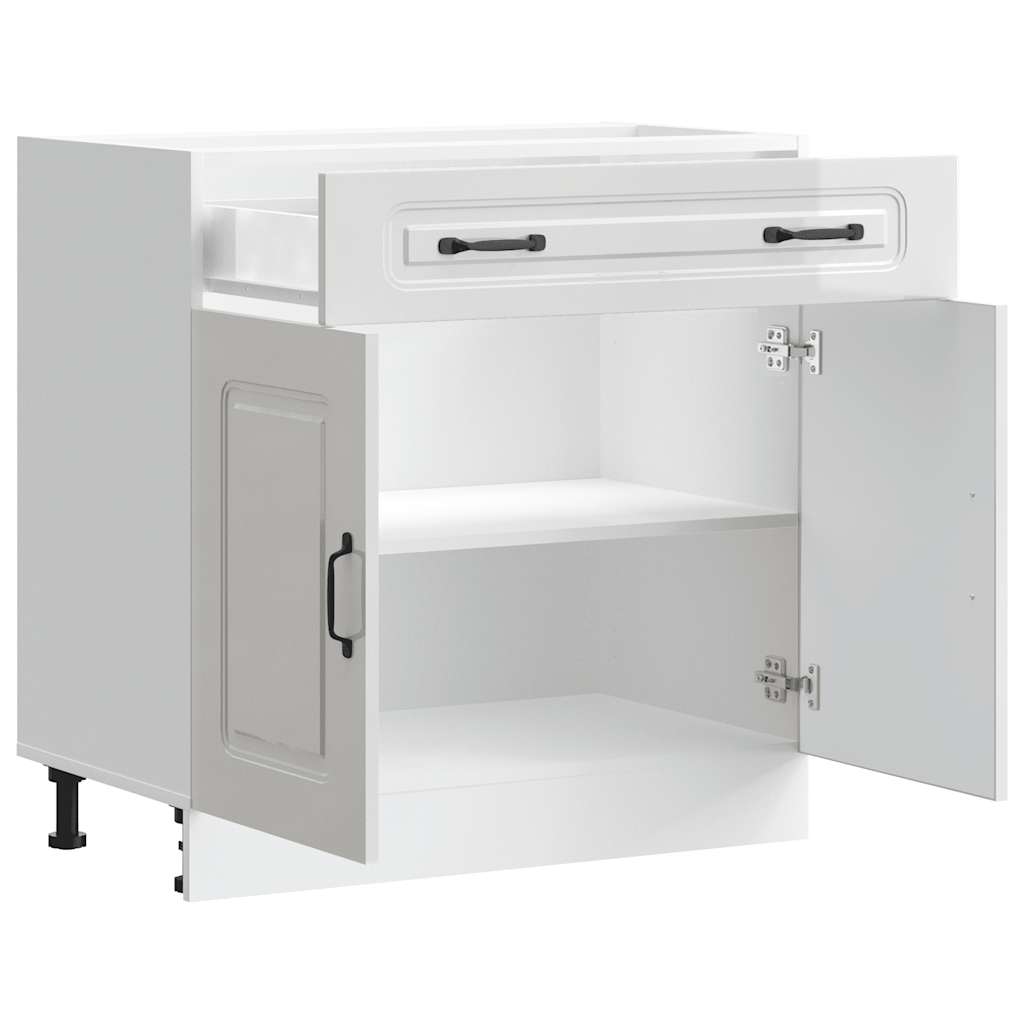 HKH Armário de Cozinha Baixo Kalmar Alto Brilho - Branco