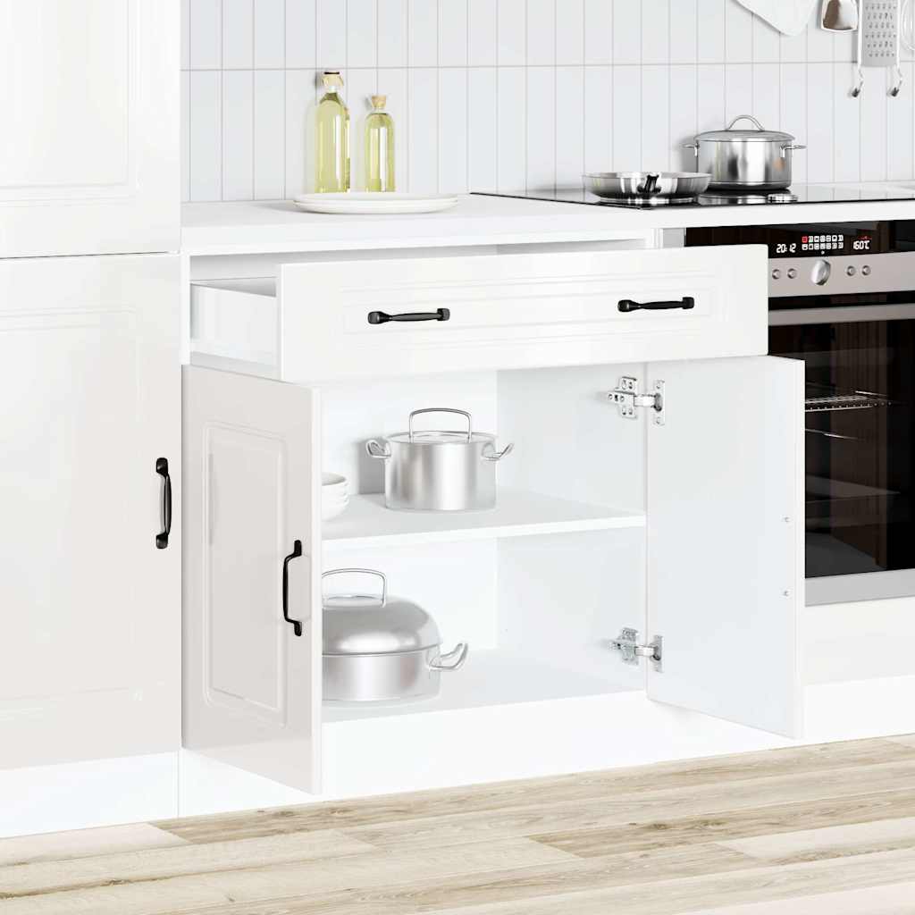 HKH Mueble bajo de cocina Kalmar Brillo alto - Blanco