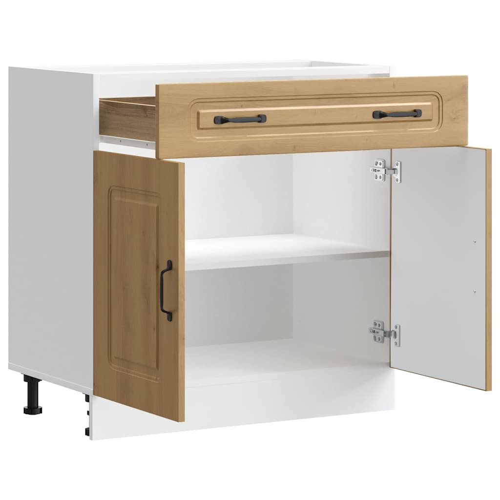 HKH Mueble bajo de cocina Kalmar en roble artesanal
