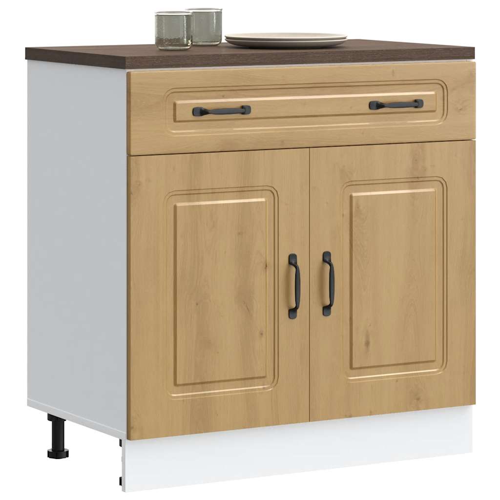HKH Mueble bajo de cocina Kalmar en roble artesanal