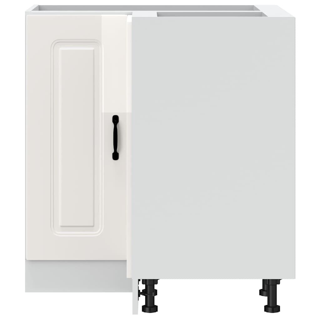 HKH Mueble bajo de cocina esquinero Kalmar Alto Brillo - Blanco