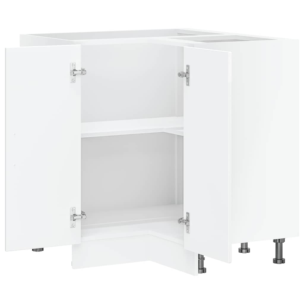 HKH Mueble bajo de cocina esquinero Kalmar Alto Brillo - Blanco