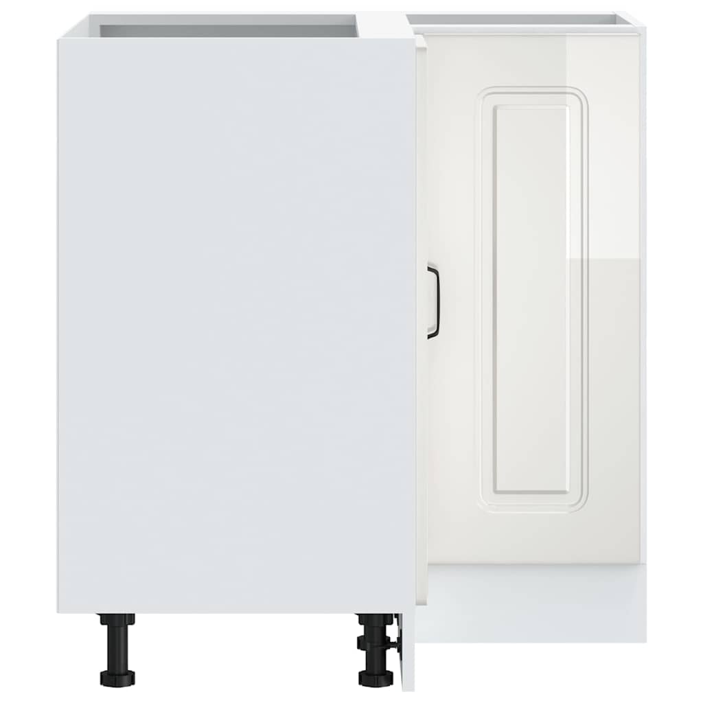 HKH Mueble bajo de cocina esquinero Kalmar Alto Brillo - Blanco