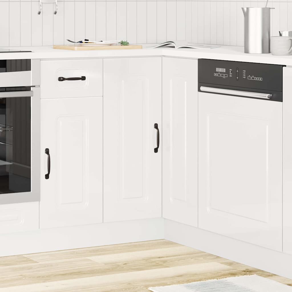HKH Mueble bajo de cocina esquinero Kalmar Alto Brillo - Blanco