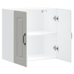 Armario de pared de cocina HKH Kalmar en madera artificial blanca