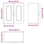 HKH Armario de Cocina de Pared Kalmar de Madera Elaborada Negra
