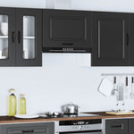 HKH Armario de Cocina de Pared Kalmar de Madera Elaborada Negra