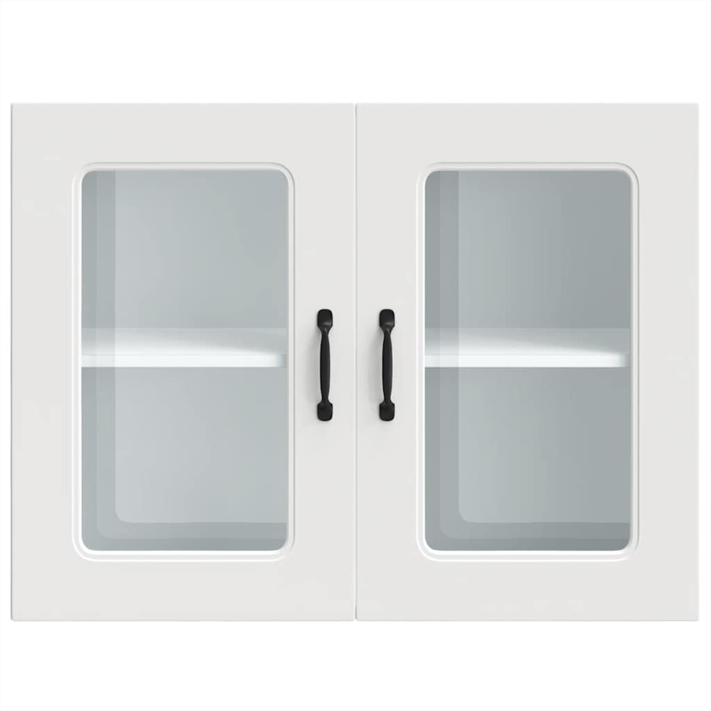 HKH Armário de Parede de Cozinha Porta em Vidro Kalmar Branca