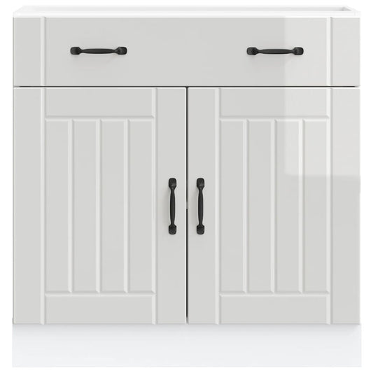 HKH Armário de Cozinha Baixo Lucca Brilhante - Branco