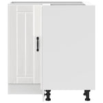 HKH Mueble Bajo de Esquina Cocina Lucca en Madera Brillante - Blanco