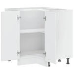 HKH Mueble Bajo de Esquina Cocina Lucca en Madera Brillante - Blanco