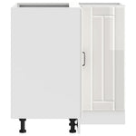 HKH Mueble Bajo de Esquina Cocina Lucca en Madera Brillante - Blanco