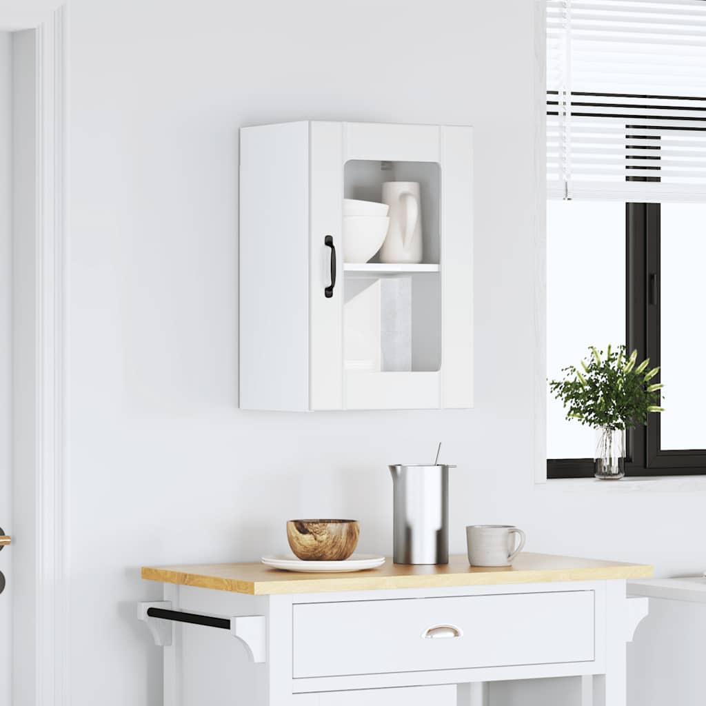 HKH Armario de Pared de Cocina Puerta de Cristal Lucca - Blanco