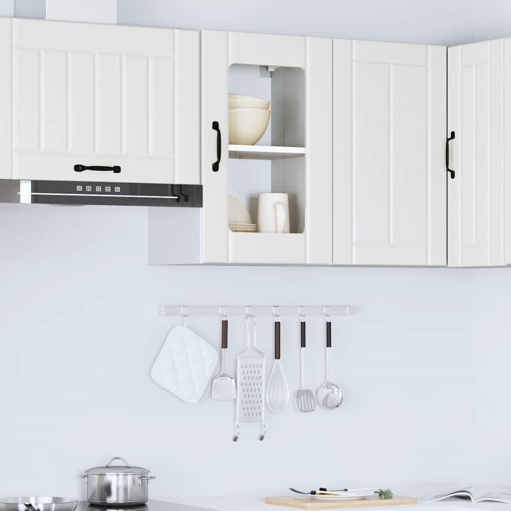 HKH Armario de Pared de Cocina Puerta de Cristal Lucca - Blanco