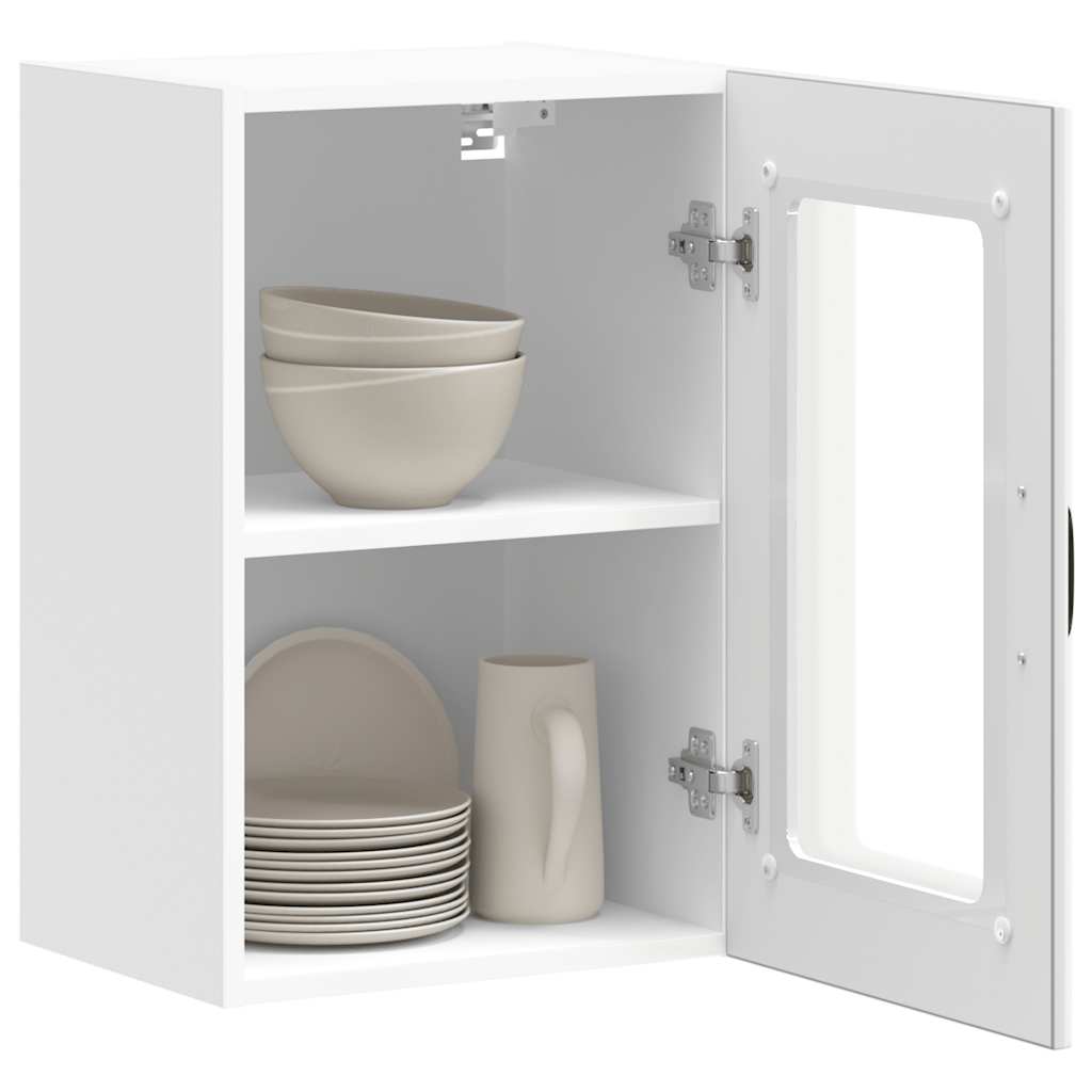 HKH Armario de Pared de Cocina Puerta de Cristal Lucca - Blanco