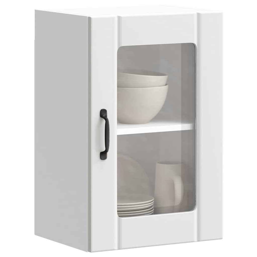 HKH Armario de Pared de Cocina Puerta de Cristal Lucca - Blanco